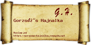 Gorzsás Hajnalka névjegykártya