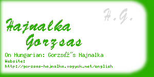 hajnalka gorzsas business card